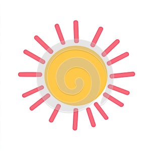 A flat design vector of a sun