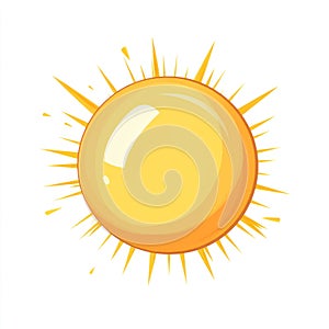A flat design vector of a sun