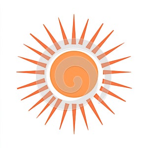 A flat design vector of a sun
