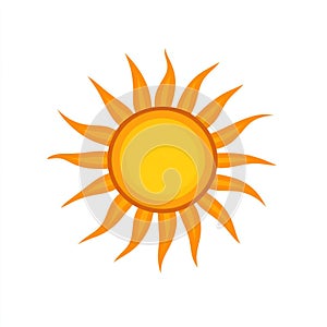 A flat design vector of a sun
