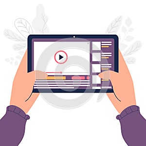 Flat design video streaming concept