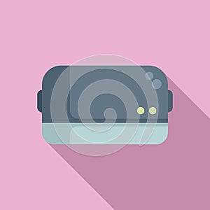 Flat design vr headset icon on pink background