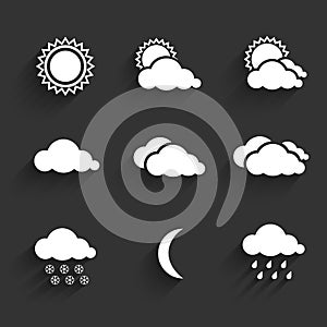 Flat design weather icons set