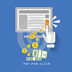 Flat design web marketing pay per click