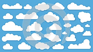Clouds in blue sky vrctor icon set