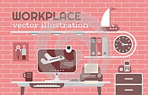 Workplace vector illustration