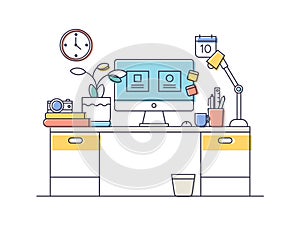 Flat design of workspace