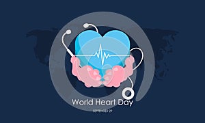 Flat design world heart day concept