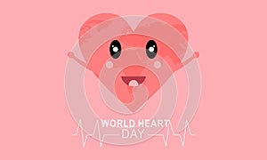 Flat design world heart day concept