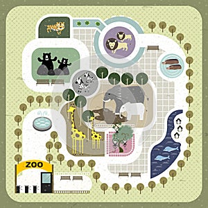 Flat design zoo map