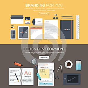 Flat designed banners