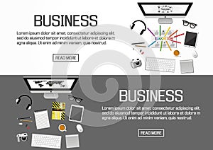 Flat designed banners for business. vector