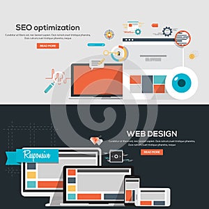 Flat designed banners