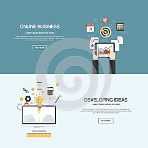 Flat designed banners