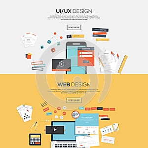 Flat designed banners