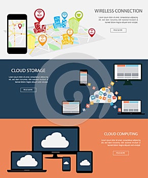 Flat designed banners