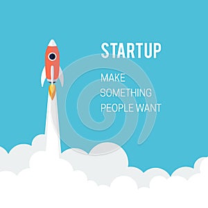 Flat designt business startup launch concept
