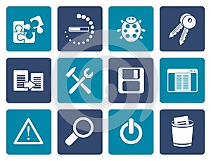 Flat developer, programming and application icons