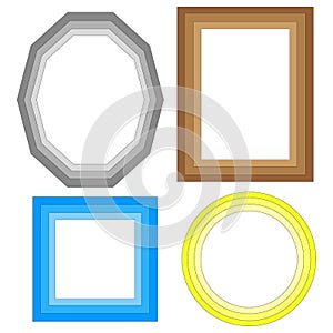 Flat different colored frames for banner design. Vector illustration. stock image.