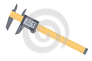 Flat digital caliper illustration for measuring