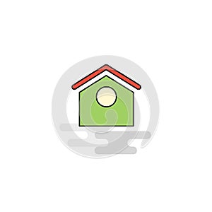 Flat Dog house Icon. Vector
