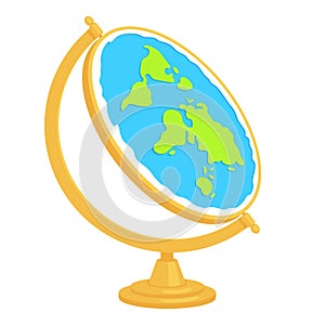 Flat earth globe model illustration