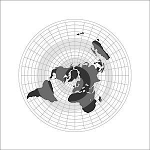 Flat Earth map logo. Vector illustration.