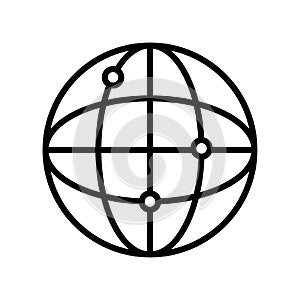 Flat earth meridians icon. World map. Vector illustration. stock image.