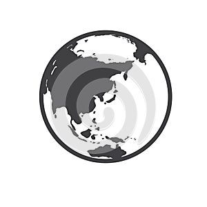 Flat Earth Planet and World Icon Isolated on White Background