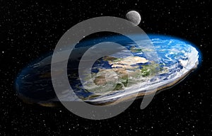 Flat Earth Theory 3D Illustration photo