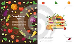 Flat Eco Healthy Food Composition