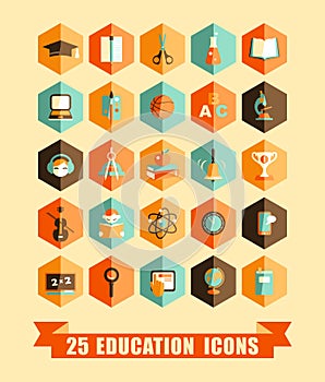 Flat education icons