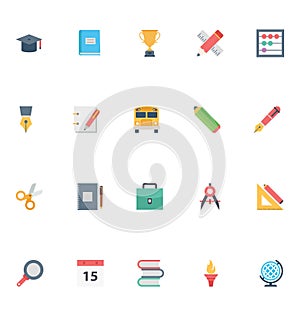 Flat Education Vector Icons 1