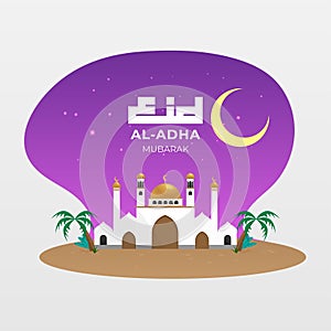 Flat Eid al Adha vector illustration