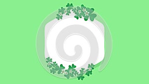 Flat empty hexagon banner decorated with shamrock for st pattricks day promotional banner and email photo