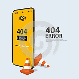 Flat error 404 sign layout vector design. Website 404 page creative concept. The page you requested could not be found