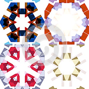 Flat ethnic seamless patterns. photo