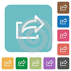 Flat export icons on rounded square color backgrounds