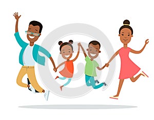 Flat Family children parenting illustration photo