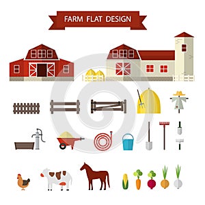 Flat farm in village