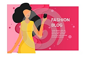 Flat fashion shopping girl illustration