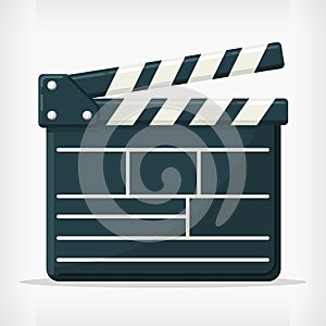 Flat Film Director Clapperboard Cinema Design Style Movie Drawing