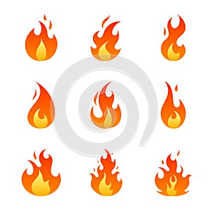 Flat Fire Flames cartoon