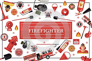 Flat Firefighting Colorful Template