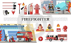 Flat Firefighting Elements Composition