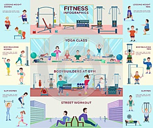 Flat Fitness Infographic Concept