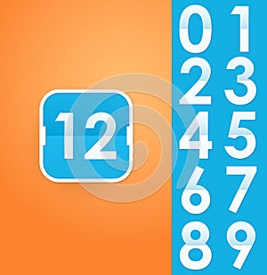 Flat flip clock icon with numbers