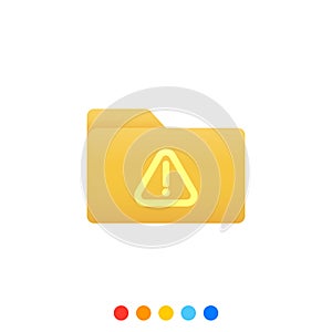 Flat folder design element with exclamation mark symbol,Folder icon,Vector and Illustration