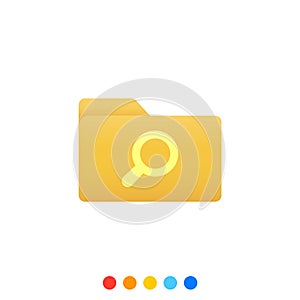 Flat folder design element with a magnifying glass symbol,Folder icon,Vector and Illustration
