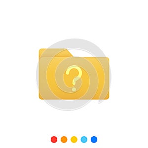 Flat folder design element with the question mark symbol,Folder icon,Vector and Illustration